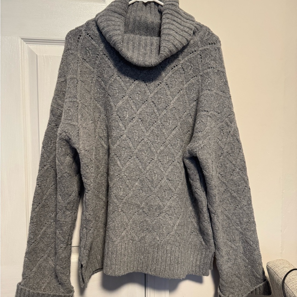 Gray Turtleneck Sweater by Hem & Thread
